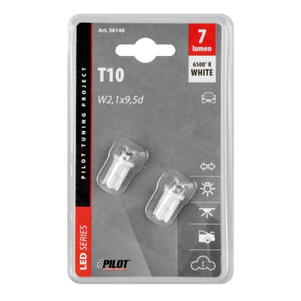 LAMPARA T10 LED BLANCA T10 12V W2,1X9,5D (BLISTER 2 UNIDADES) - Imagen 2