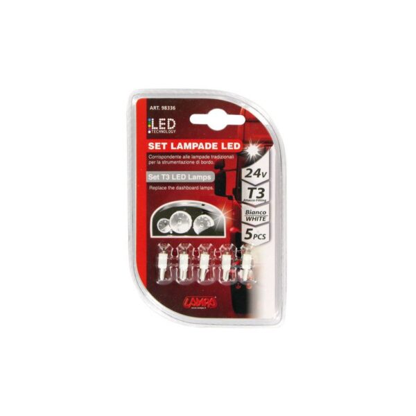 LAMPARA T3 5 LED BLANCO 24V W2X4,6D (BLISTER 5 UNIDADES)