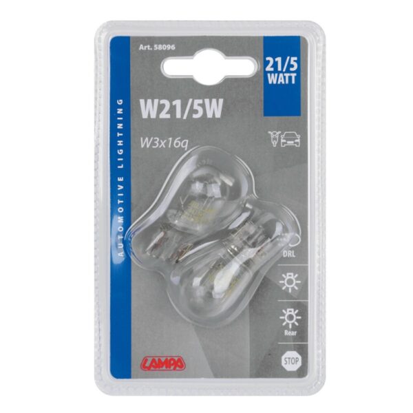 LAMPARA W21/5W 2 FILAMENTOS 12V W3X16Q HOMOLOGACION E (BLISTER 2 UNIDADES) - Imagen 2