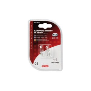 LAMPARA W5W BLANCO 24V 5W W2,1X9,5D SIN CASQUILLO HOMOLOGACION E (BLISTER 2 UNIDADES)