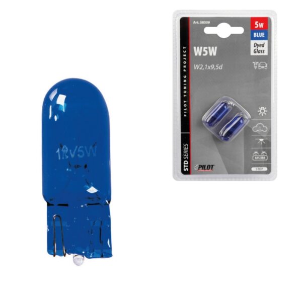 LAMPARA W5W BLUE XENON 12V 5W W2,1X9,5D (BLISTER 2 UNIDADES) - Imagen 2