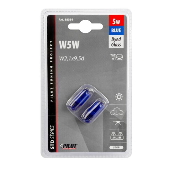 LAMPARA W5W BLUE XENON 12V 5W W2,1X9,5D (BLISTER 2 UNIDADES)