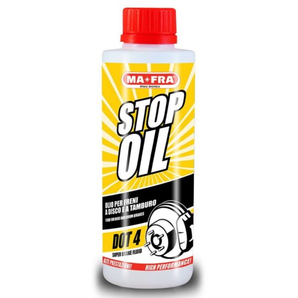 LIQUIDO PARA FRENOS STOP OIL DOT 4 MAFRA 250 ML.