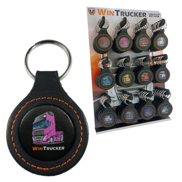LLAVERO PIEL  WINTRUCKER TIPO VOLVO21 VIOLETA - Imagen 3