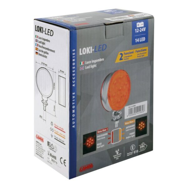 LUZ DE GALIBO 14 LED 12/24V DOBLE FUNCION HOMOLOGADA NARANJA /ROJ - Imagen 6