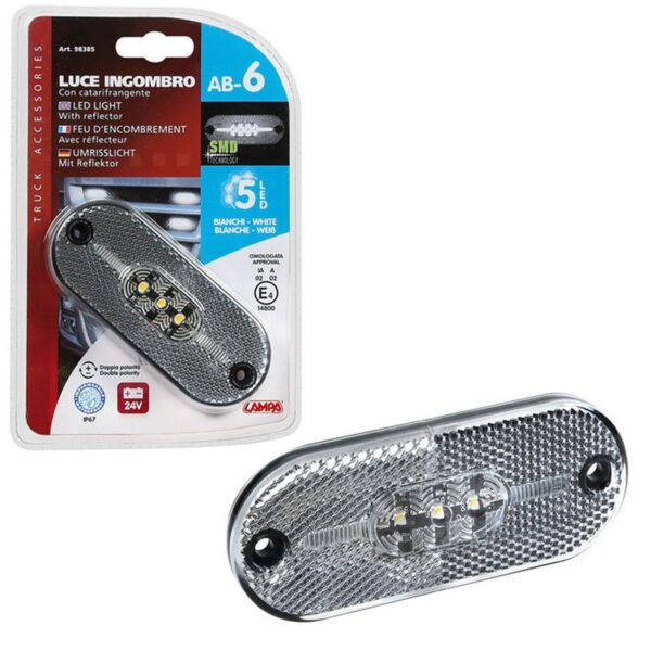 LUZ DE GALIBO 5 LED CON REFLECTOR 24V BLANCA HOMOLOGADA - Imagen 5