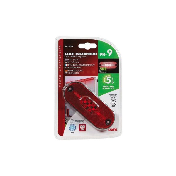 LUZ DE GALIBO 5 LED CON REFLECTOR 24V ROJA HOMOLOGADA - Imagen 4