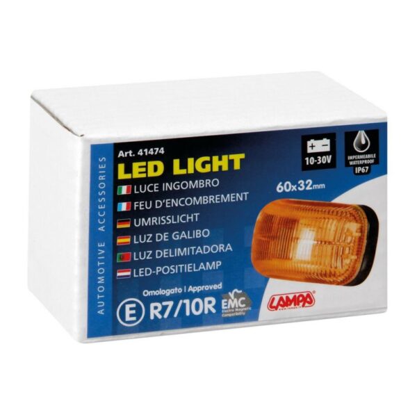 LUZ DE GALIBO MONTAJE EN SUPERFICIE 4 LED 10/30V NARANJA - Imagen 3