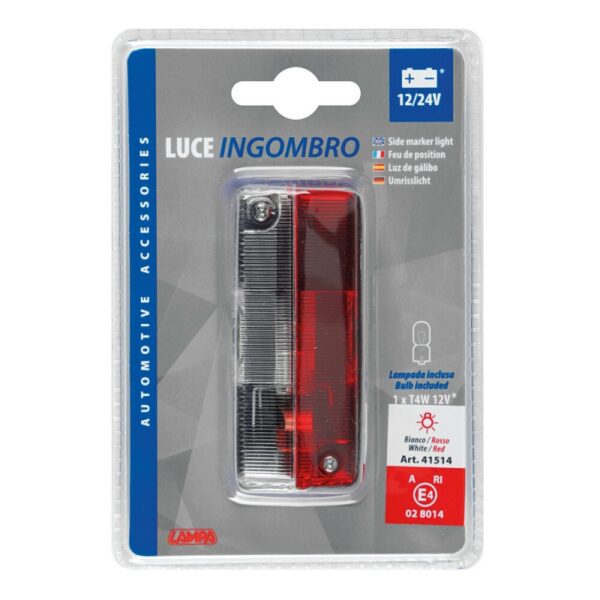 LUZ DE POSICION LATERAL ROJO/BLANCO 12/24V T4W - Imagen 2