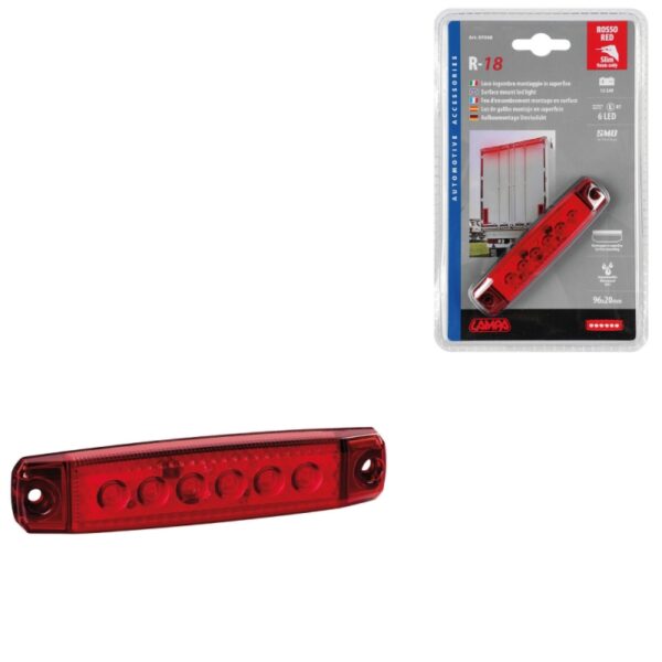 LUZ DE GALIBO 6 LED CON 12/24 V ROJO - Imagen 2