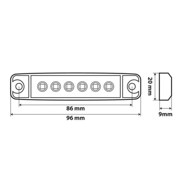 LUZ DE GALIBO 6 LED CON 12/24 V ROJO - Imagen 3