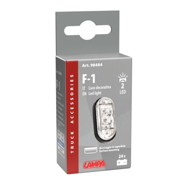 LUZ DE GALIBO FRONTAL OVALADA 2 LED 24V BLANCO - Imagen 4