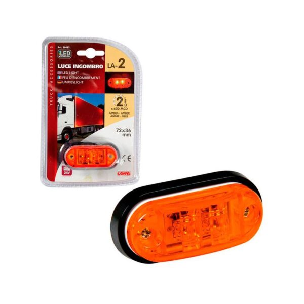 LUZ DE GALIBO LATERAL OVALADA 2 LED 24V AMBAR - Imagen 5