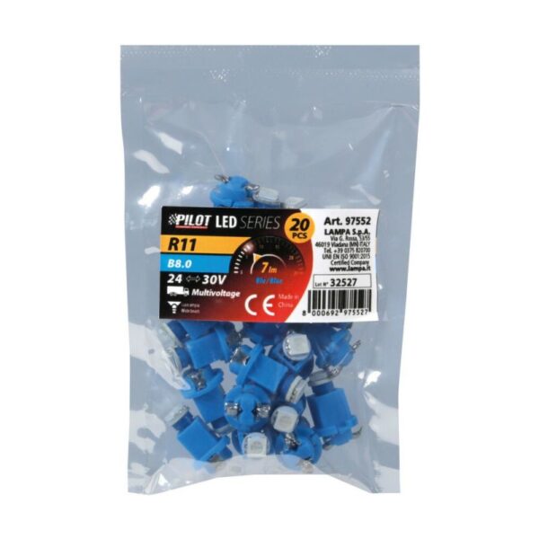 LUZ LED 24/30V LED SMD R11  B8,0 AZUL ( 20 UNIDADES) - Imagen 5