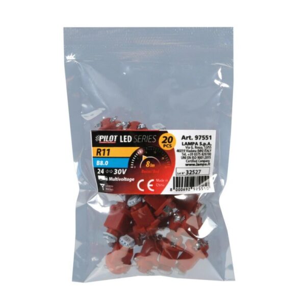 LUZ LED 24/30V LED SMD R11  B8,0 ROJO ( 20 UNIDADES) - Imagen 4