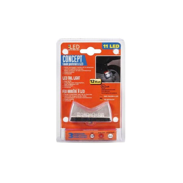 LUZ TRASERA LED MODELO CONCEPT 3 FUNCIONES 12V  HOMOLOGACION E8 50R - Imagen 3