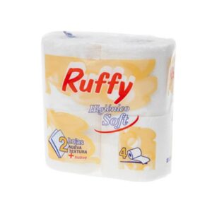 PAPEL HIGIENICO DOMESTICO RUFFY15 METROS (4 UNIDADES)