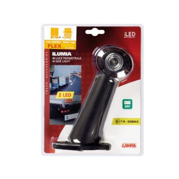 PILOTO PERIMETRAL 2 LED 24V 60º FLEXIBLE DERECHA - Imagen 2