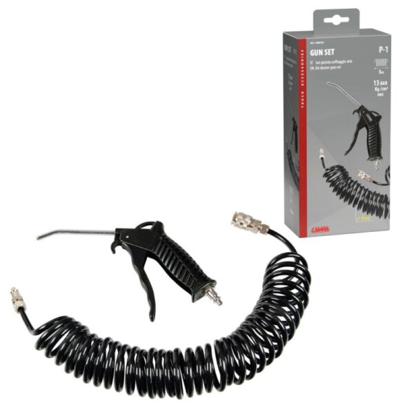 PISTOLA DE AIRE COMPRIMIDO MAX 10 BAR CON MANGUERA ESPIRAL 5 M - Imagen 2