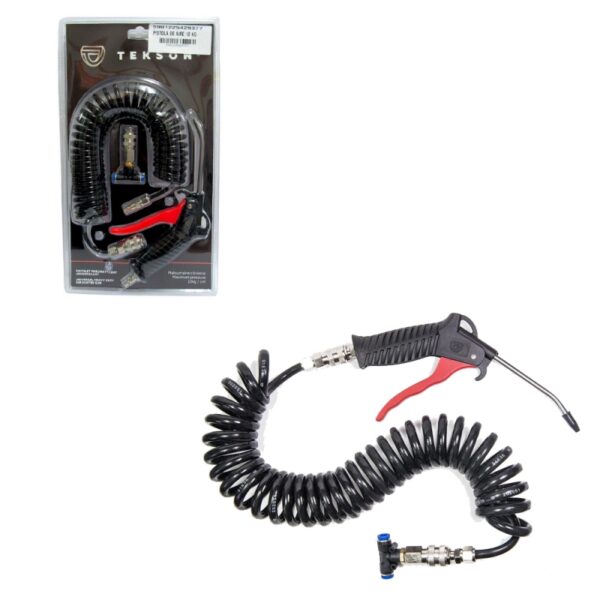 PISTOLA DE AIRE COMPRIMIDO TEKSON MAX 10 KG CON MANGUERA ESPIRAL - Imagen 2