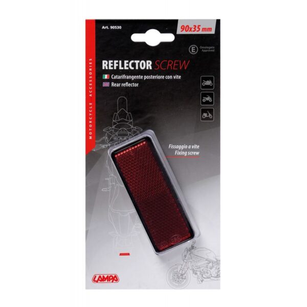 REFLECTOR TRASERO CON TORNILLOS 90X35 MM ROJO - Imagen 3