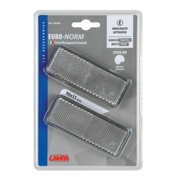 REFLECTORES RECTANGULARES BLANCOS 90X35 MM 2 PIEZAS - Imagen 2