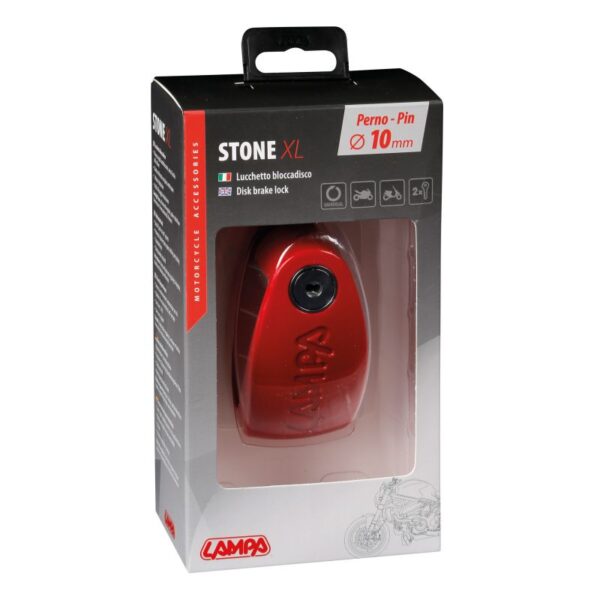 SEGURO DE DISCO PARA MOTO ROJO 10 MM - Imagen 2
