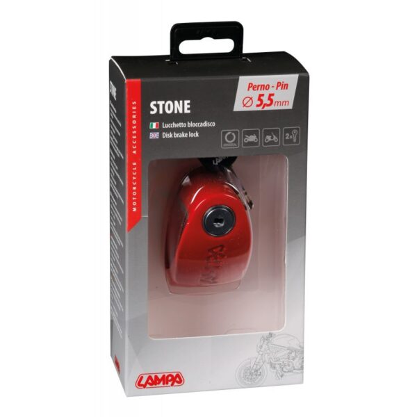 SEGURO DE DISCO PARA MOTO ROJO 5 MM - Imagen 3