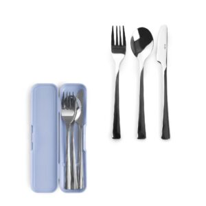 SET 3 CUBIERTOS DE ACERO INOXIDABLE IBILI CON ESTUCHE (TENEDOR 16CM/CUCHARA 16CM/CUCHILLO 18CM)(expo