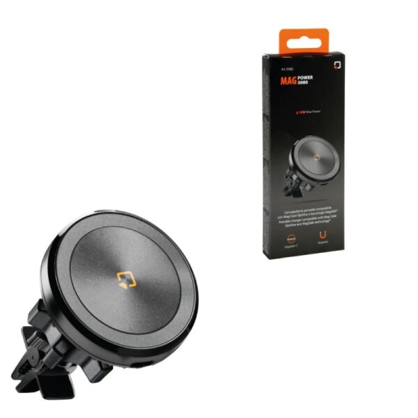 SOPORTE MAGNETICO PARA REJILLA CON CARGA 15W ENTRADA TIPO C (CON DISCOS METALICOS MAG SAFE)