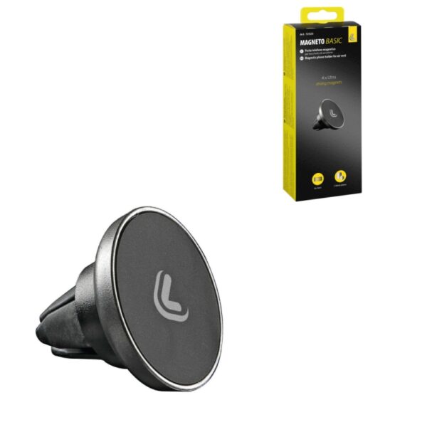 SOPORTE PARA TELEFONO MAGNETICO CON CLIP PARA REJILLA ALUMINIO NEGRO - Imagen 2