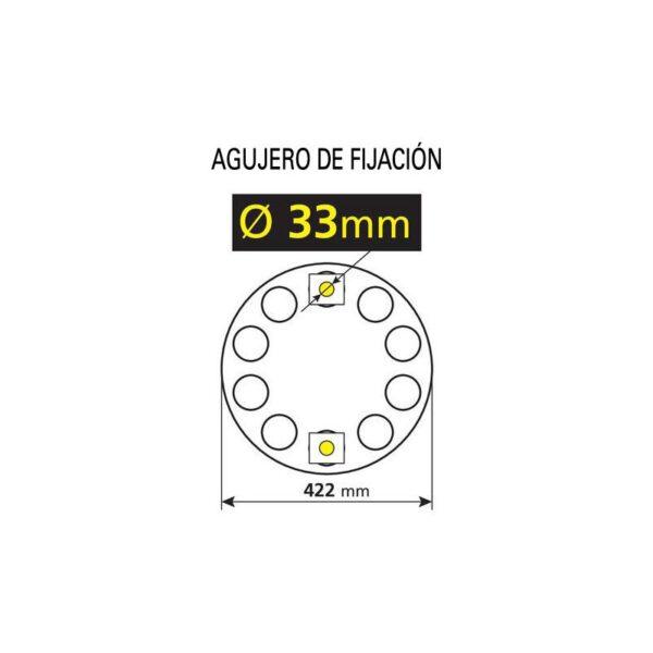 TAPACUBO ACERO INOXIDABLE CHAPA CENTRAL AGUJERO DE 33MM - Imagen 2