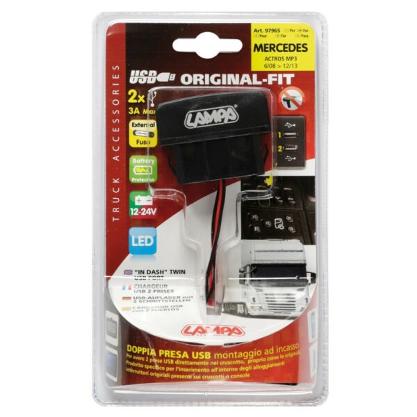 TOMA DOBLE USB 12/24V MERCEDES - Imagen 3