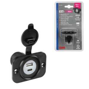 TOMA ENCHUFE MECHERO EXT-12 DOBLE TOMA USB+TIPO C 12/24V
