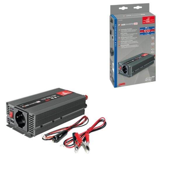 TRANSFORMADOR DE 12V A 220V 500W CONECTOR USB 5V - Imagen 2