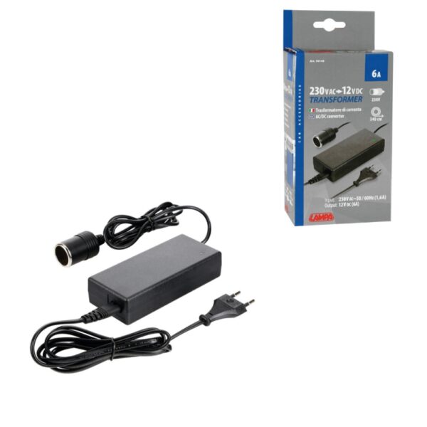 TRANSFORMADOR DE 220/240V A 12V 5.8A CABLE 350 CM - Imagen 2