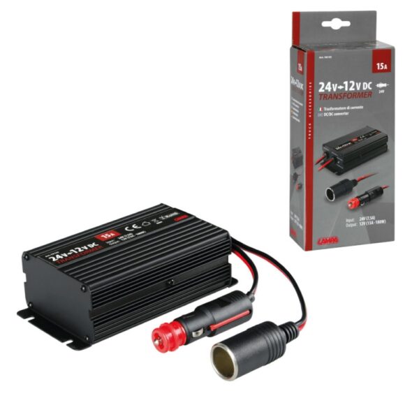 TRANSFORMADOR DE 24V A 12V 15A CABLE 75 CM
