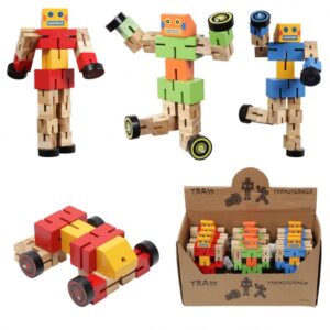 TRANSFORMER MADERA GRANDE 20 CM (MODELOS SURTIDOS)