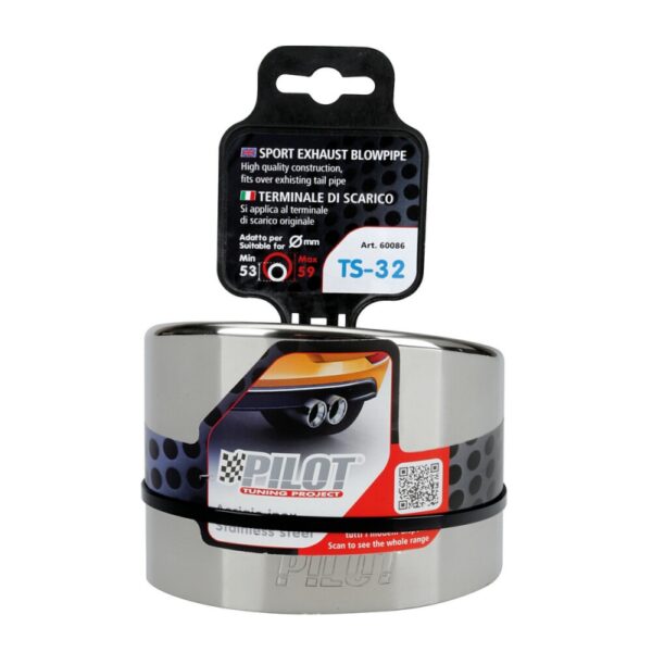 TUBO DE ESCAPE ACERO INOXIDABLE TS 32 DIAMETRO 53-59 MM - Imagen 2