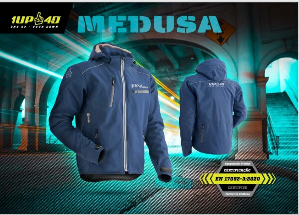 CAZADORA MEDUSA CON PROTECCIONES. NEGRO-ROJO-VERDE-AZUL-GRIS- - Imagen 6