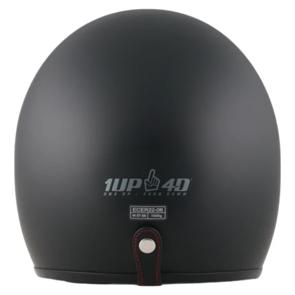 CASCO DE MOTO VINTAGE 1UP4D GORGON ECE 22.06 NEGRO MATE - Imagen 2